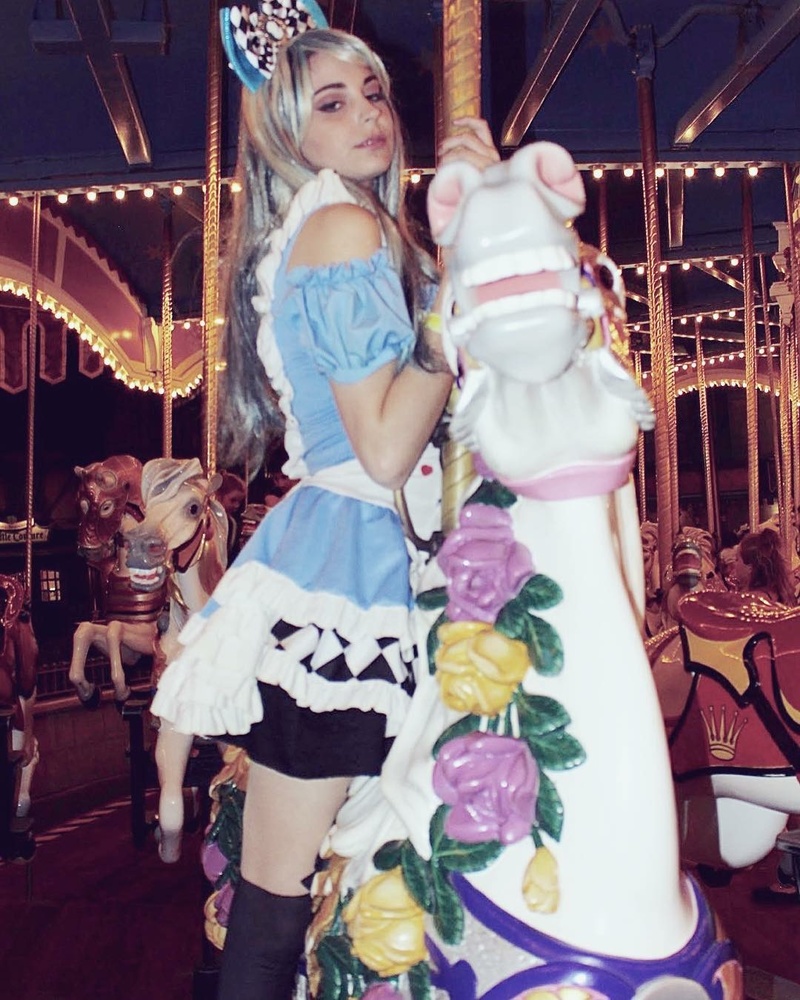 Female model photo shoot of Luna Lovebytes in Disney’s Magic Kingdom