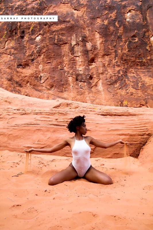 Female model photo shoot of Cwhite702 by sarrafsara in Valley of Fire, Nevada