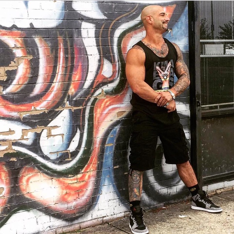 Male model photo shoot of tattedgymjunkie in NYC