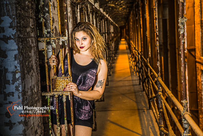 Male and Female model photo shoot of PhotoT Photography and Kassiegmodel in Mansfield Prison