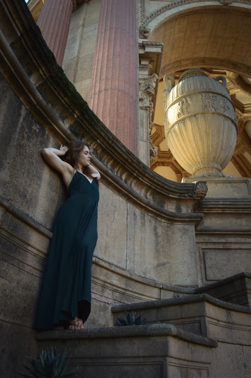 Female model photo shoot of Maria Pechurina in Palace of The Fine Arts, San Francisco