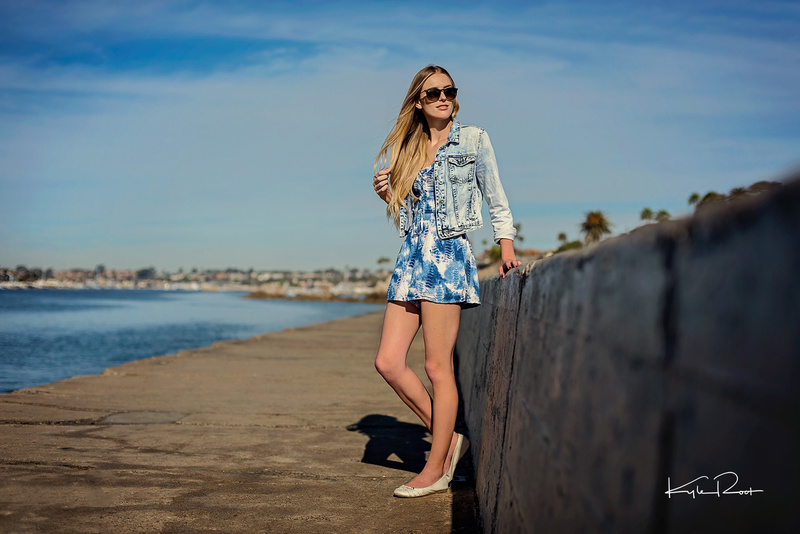 Male and Female model photo shoot of Kyle Root and -KirstenL- in Corona Del Mar, CA