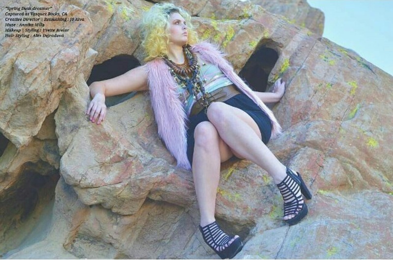 Female model photo shoot of AnikaMills in Vasquez rocks
