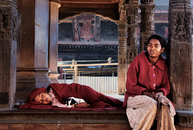 Female model photo shoot of AJPhoto in Bhaktapur Durbar Square, Nepal