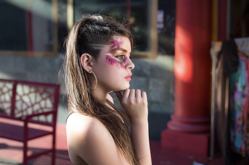 Female model photo shoot of Elena Lavache MUA in Chinatown LA