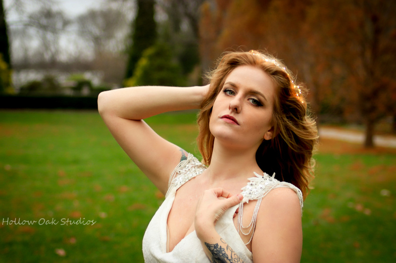 Female model photo shoot of Hollow Oak Studios in Wegerzyn Gardens