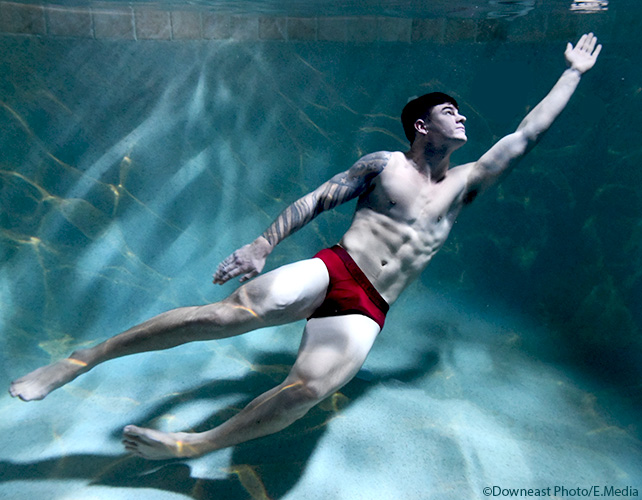 Male model photo shoot of Seth Lewis by Downeastphoto in pool