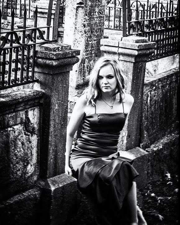 Female model photo shoot of Ember Fox in Woodland Cemetery in Quincy, IL