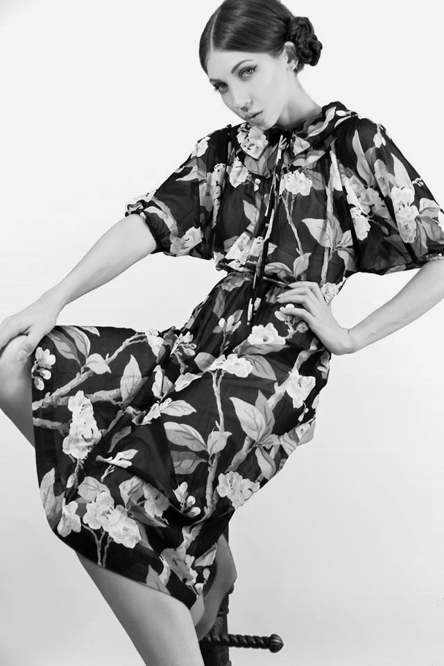 Female model photo shoot of Twigglet, clothing designed by  Tatiana   Andrade