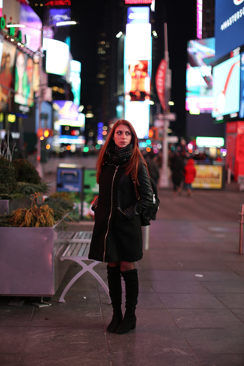 Female model photo shoot of Teressa Jo in Time Square