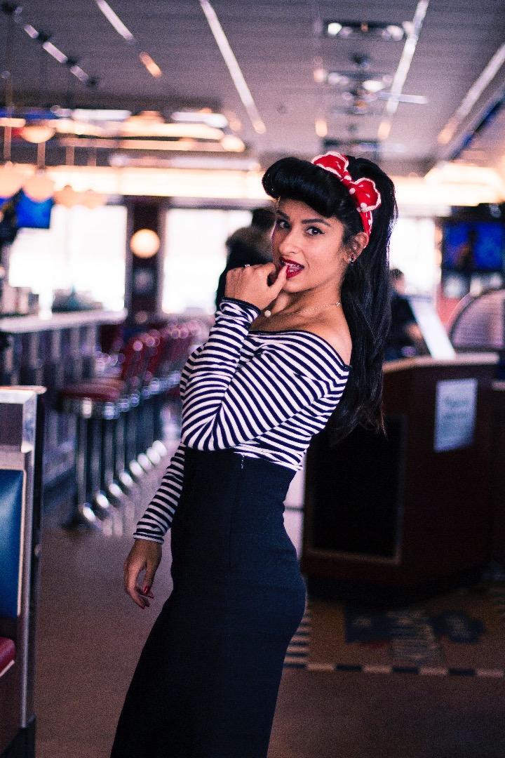 Female model photo shoot of PeppyShark in Sam Kullman’s Diner