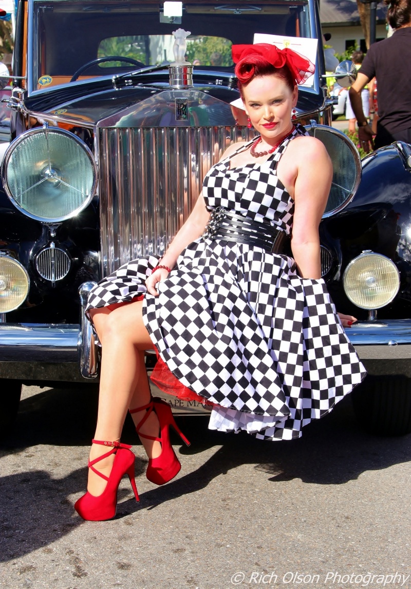Female model photo shoot of Isabella Von Leopard by Rich Olson in Car show