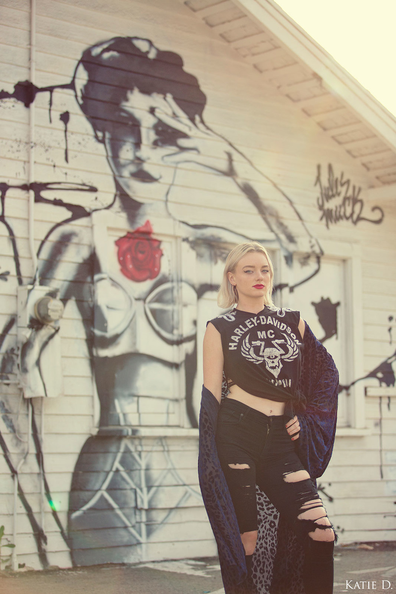 Female model photo shoot of Katie Doner Photography in Dogtown, USA