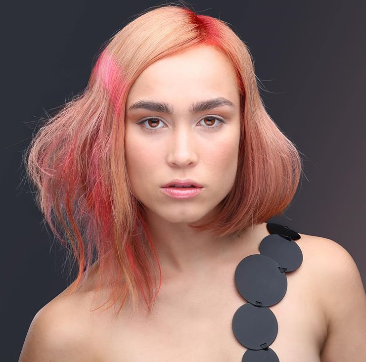 Female model photo shoot of Katie Minalga Hair