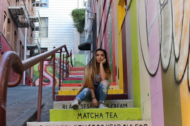 Female model photo shoot of aestheticallyalexandria in Chinatown, San Francisco
