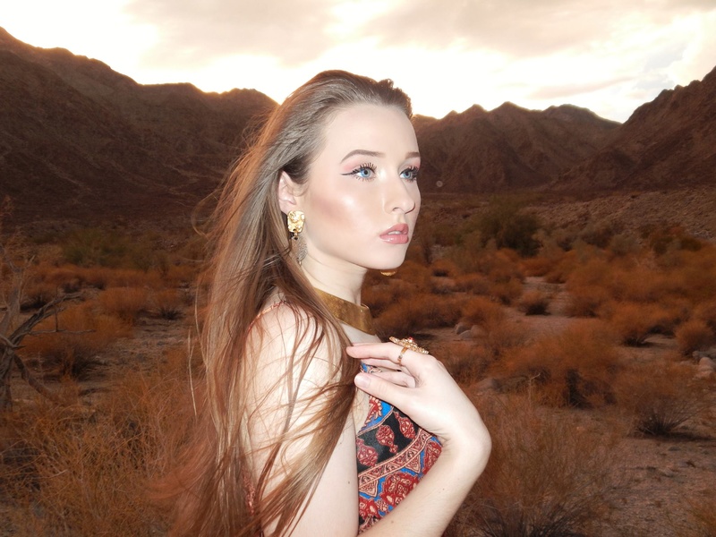 Female model photo shoot of Red Victoria in Palm Springs
