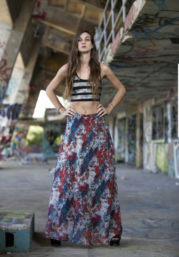 Female model photo shoot of MorH by SoBe Images in Abandoned Miami Marine Stadium, Florida
