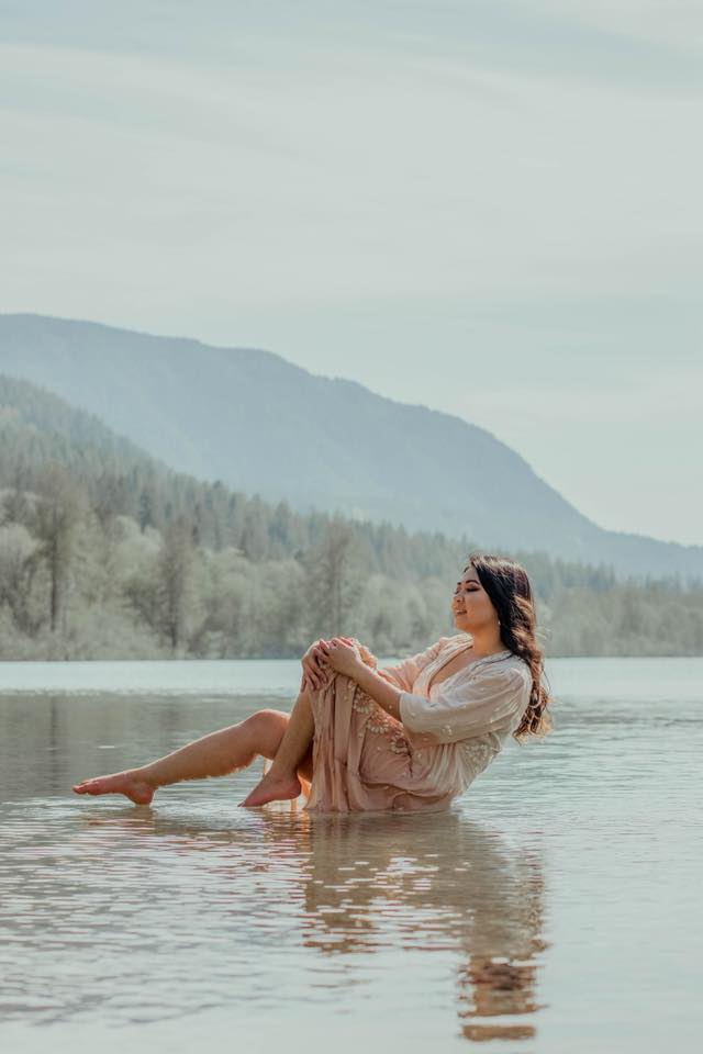 Female model photo shoot of aikom in Rattlesnake lake