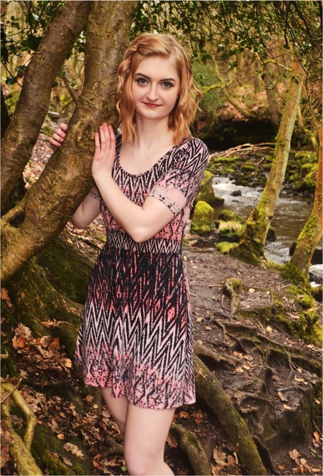 Female model photo shoot of CaitlynG in Goit Stock Waterfalls, N Yorkshire, UK