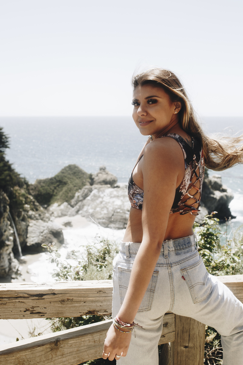 Female model photo shoot of Angie Pastor in Big Sur, California