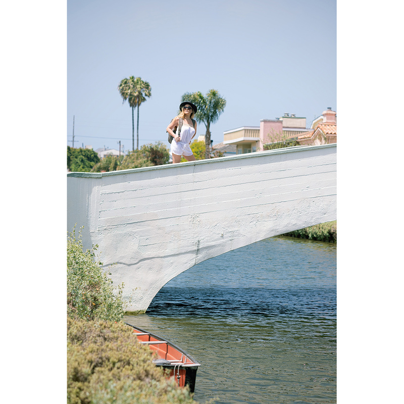 Male and Female model photo shoot of TimBaeff and Daniela Mari in Venice Canal, Los Angeles, CA