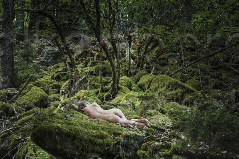 Female model photo shoot of Christina Falkenberg in deep, deep forest