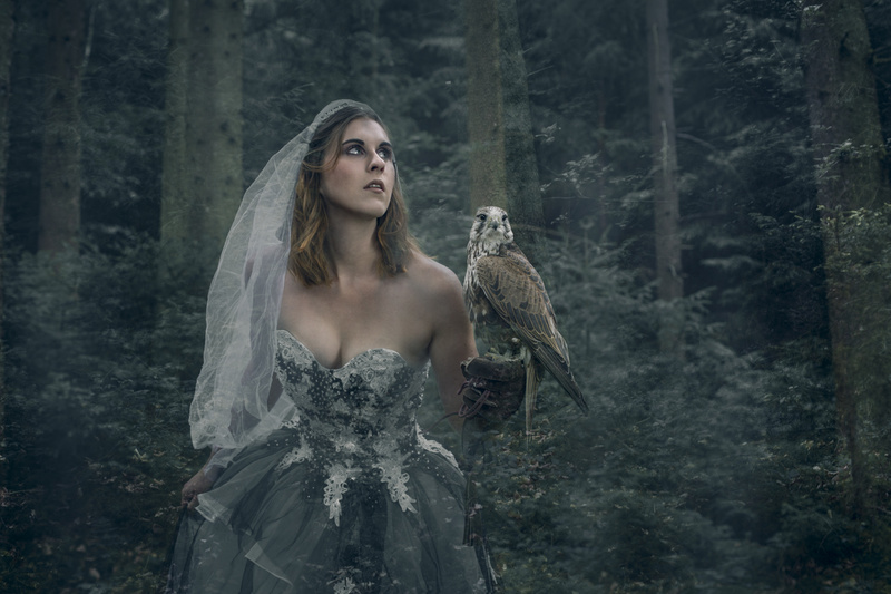Female model photo shoot of Christina Falkenberg in forest