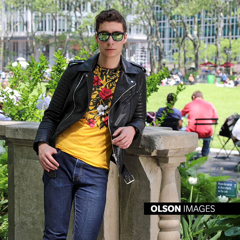 Male model photo shoot of JordanLipscomb by OLSON IMAGES in Bryant Park NY