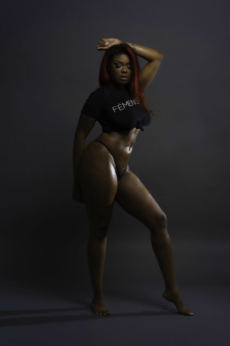 Female model photo shoot of SydneyCyntana in Sentry Studios with Peter S. (June 2018)
