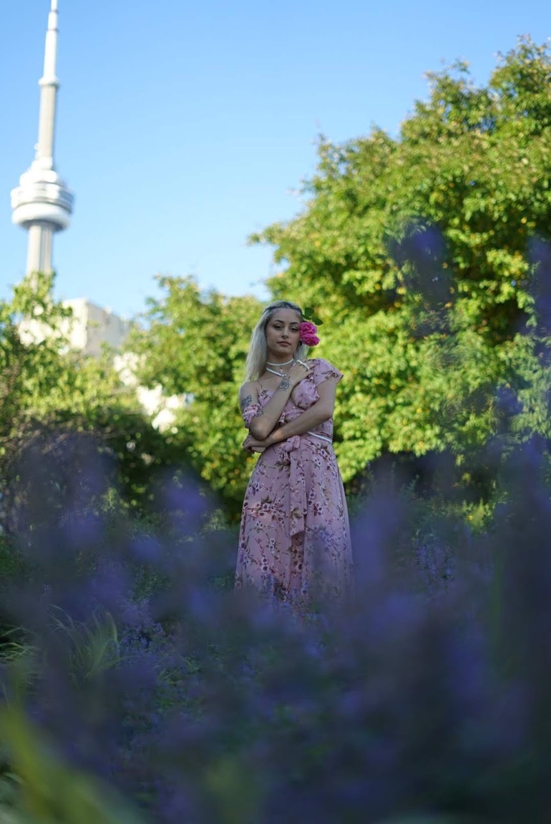 Female model photo shoot of SamDeluca in Toronto Music Garden