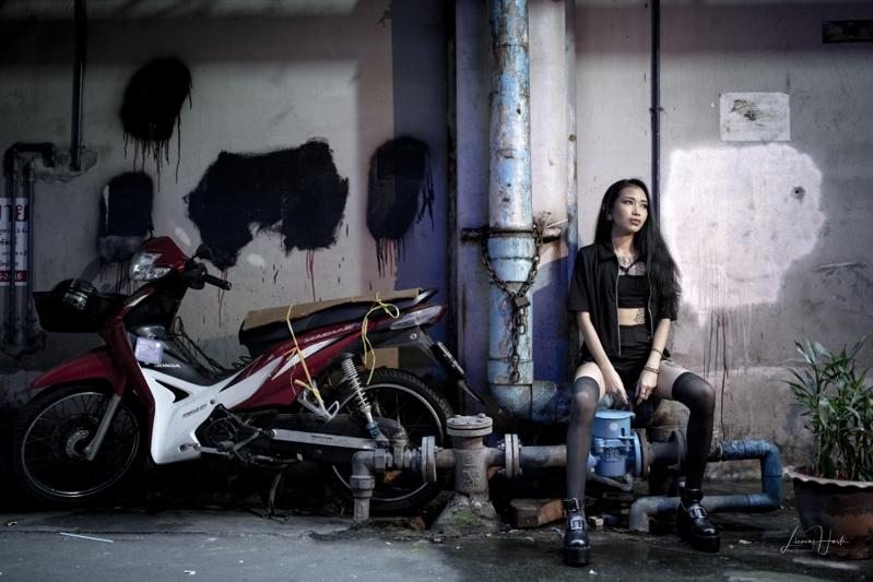 Female model photo shoot of DiamondzBizarre by Lieven Hoste in China town,Thailand