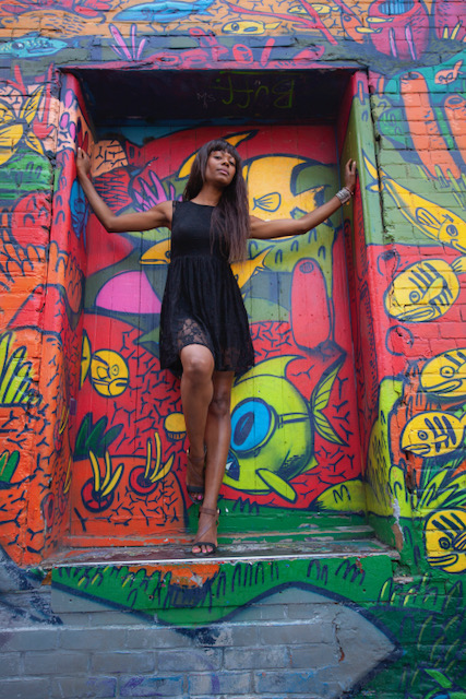 Female model photo shoot of Andriva in Graffiti Alley, Toronto, ON