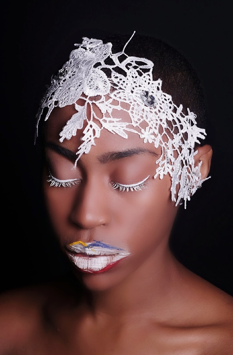 Female model photo shoot of Kitiana Monae in Los Angeles, makeup by Liya Lui, clothing designed by LIYA liu
