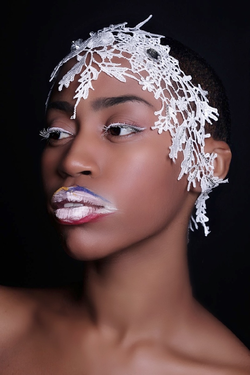 Female model photo shoot of Kitiana Monae in Los Angeles, makeup by Liya Lui