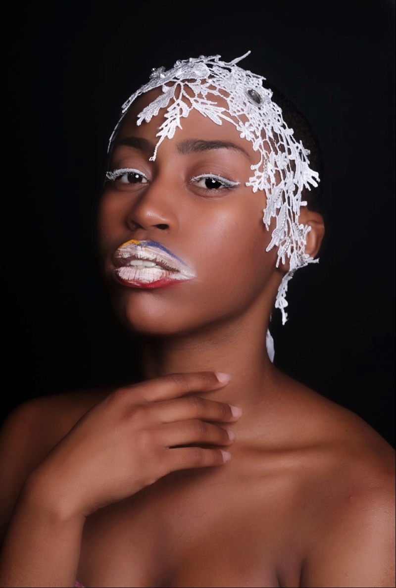 Female model photo shoot of Kitiana Monae in Los Angeles, makeup by Liya Lui