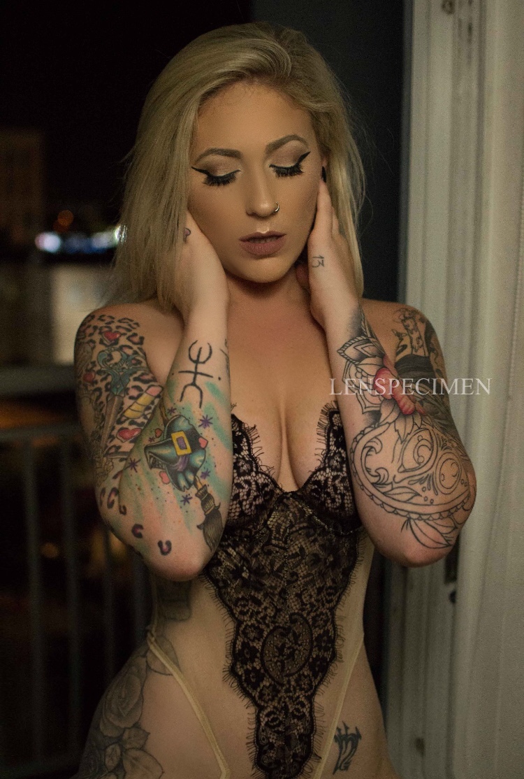 Female model photo shoot of TattooedBarbieGirl