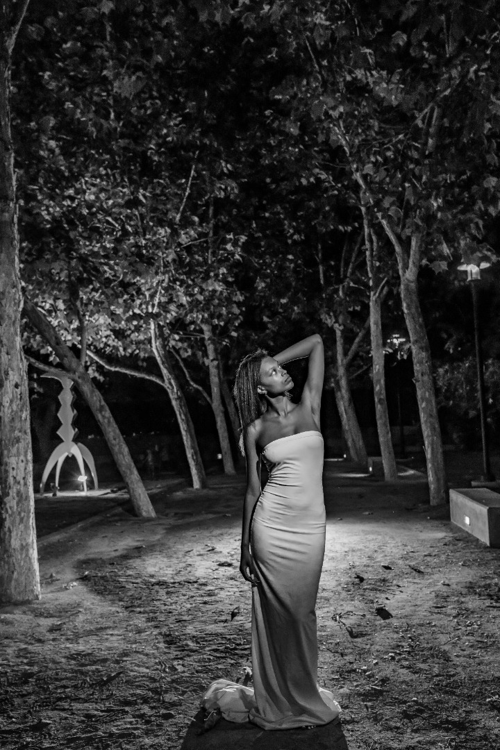Female model photo shoot of Malaya Hope in Cerritos Sculpture Garden