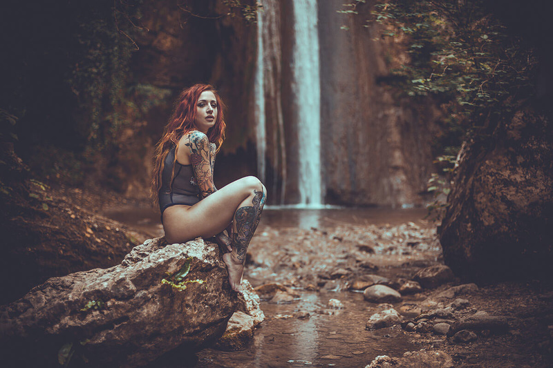 Female model photo shoot of Yana Sinner by Stefano Girardi in Molina waterfalls