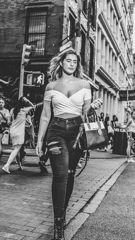 Female model photo shoot of SarahMehl in SOHO  NYC  Fall 2018