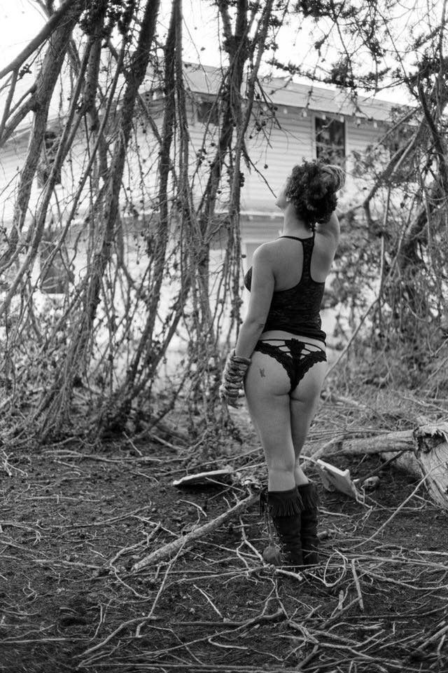 Female model photo shoot of FireRose in abandoned military base