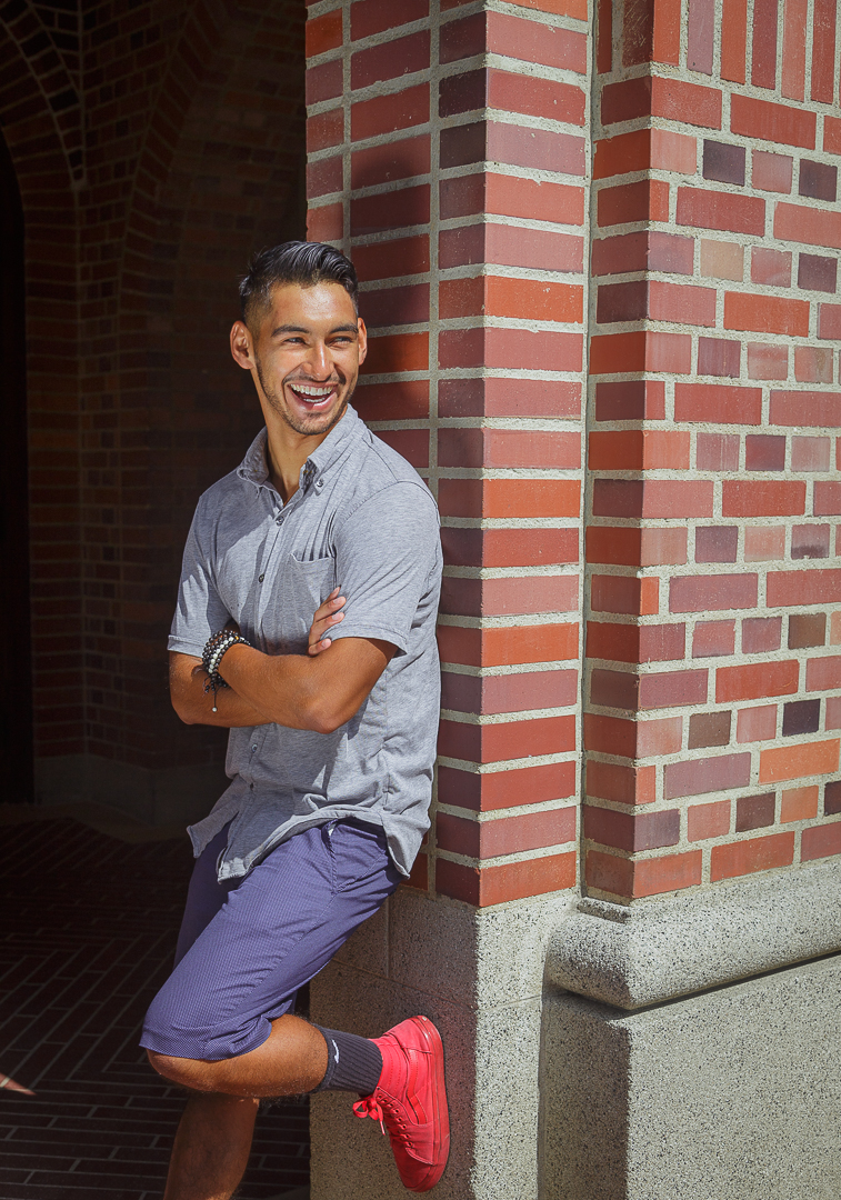 Male model photo shoot of Sergio Arellano in USC Campus