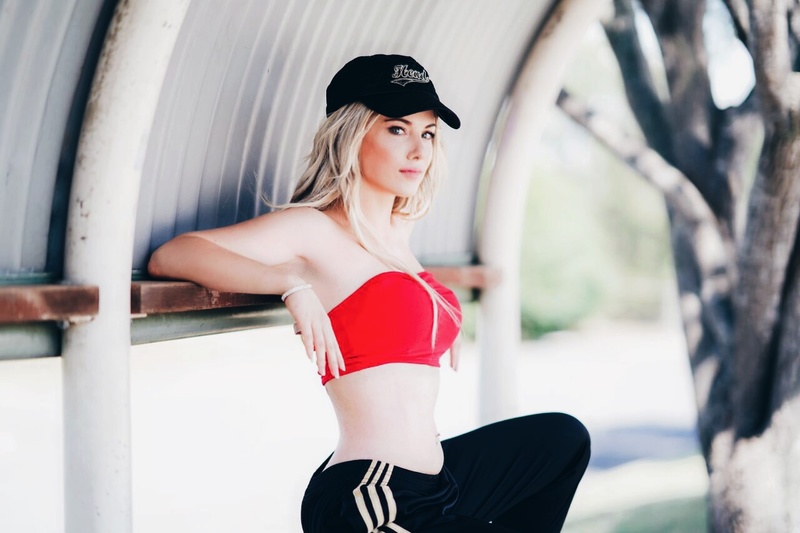 Female model photo shoot of Georgiamodel in Geebung skate park