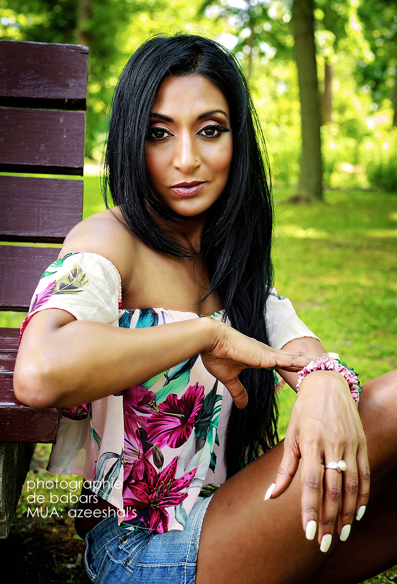 Female model photo shoot of azeeshals and T A R A by photographie de babars in Toronto, makeup by azeeshals