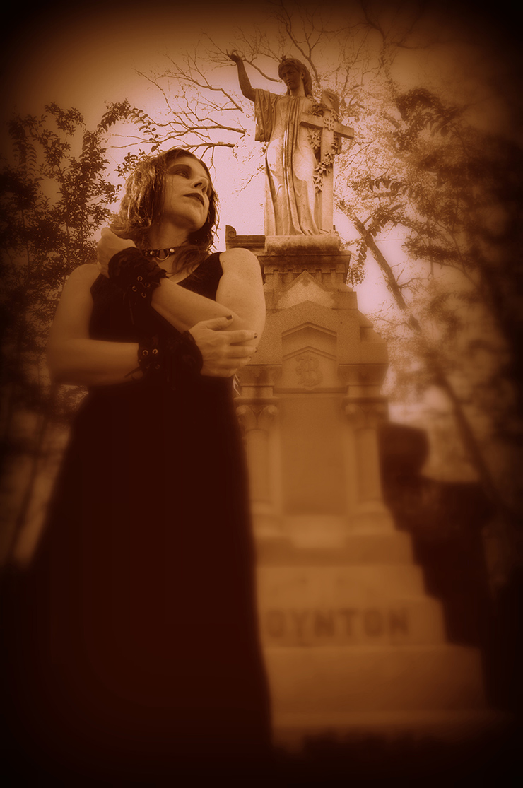 Female model photo shoot of TJ Sanson by Timothy Jankowski in Historic Oakland Cemetery, Atlanta, GA