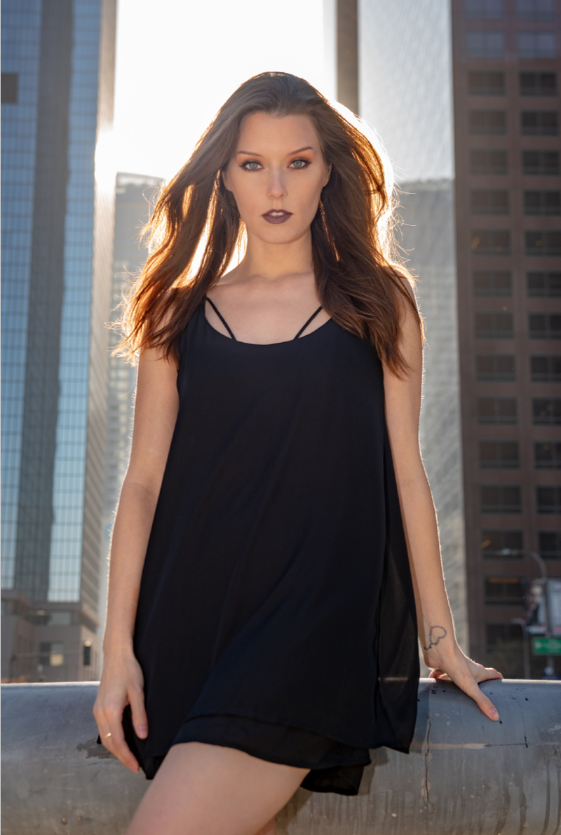 Female model photo shoot of Kira t in Downtown L.A.