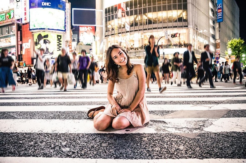 Female model photo shoot of kana_hawaii in Shibuya Crossing, Tokyo