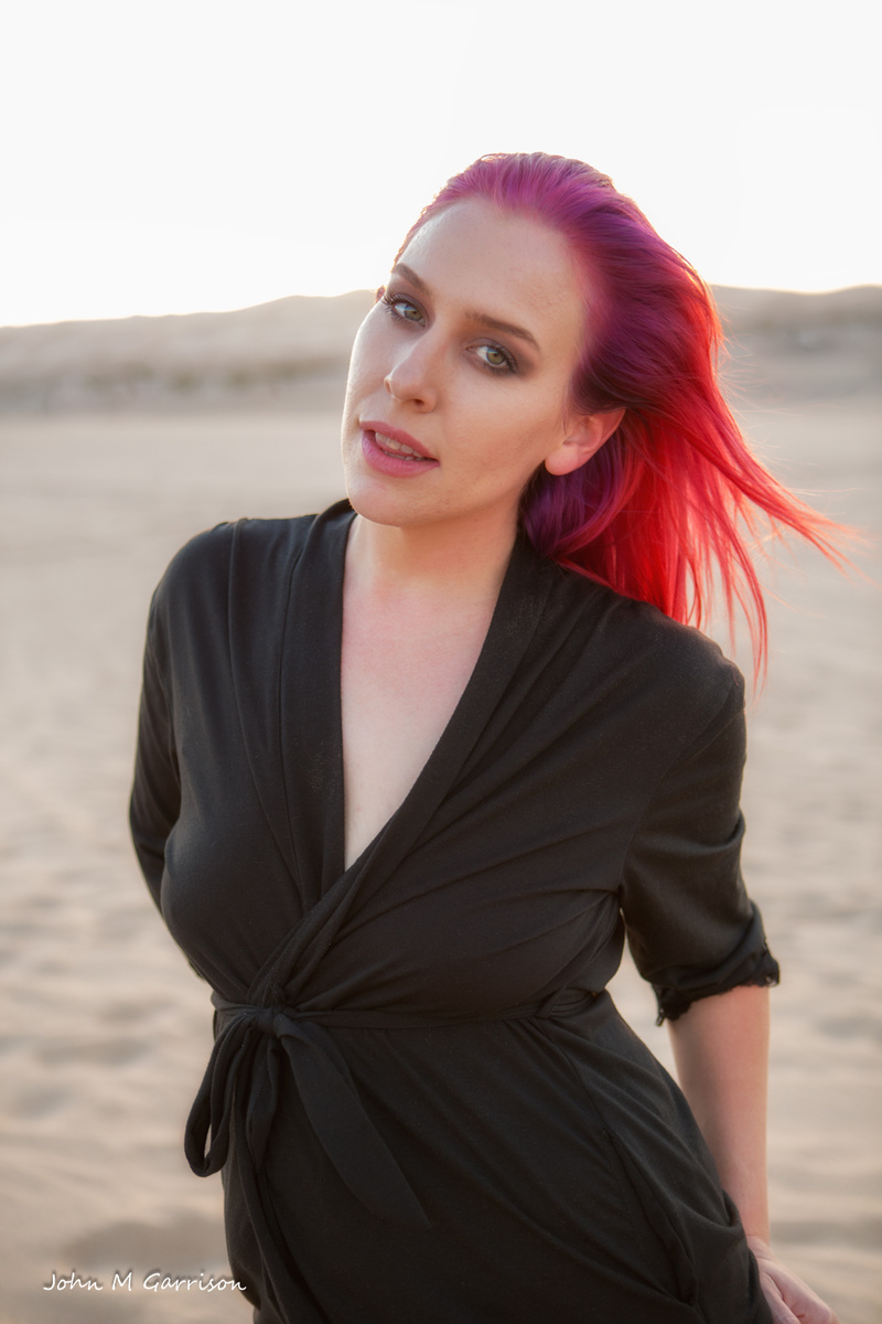 Female model photo shoot of SweetBriarRose by JohnMGarrison in Ogilby - Imperial Sand Dunes