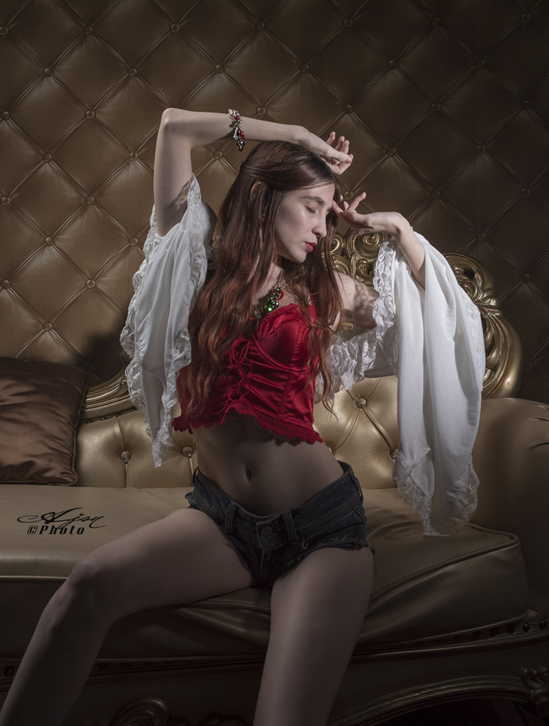 Female model photo shoot of Shelby King-Palmer by ajsnphoto in Lumino studios