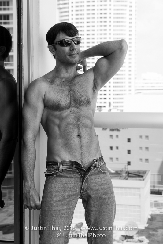 Male model photo shoot of Thom Pasmore by Justin Thai in Miami Beach