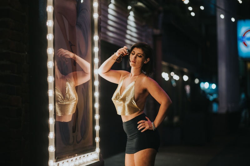 Female model photo shoot of BlueSkyJenna in Downtown Nashville
